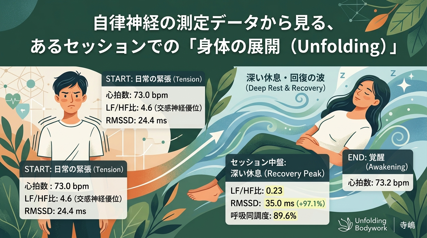 自律神経の測定データから見る、あるセッションでの「身体の展開（Unfolding）」